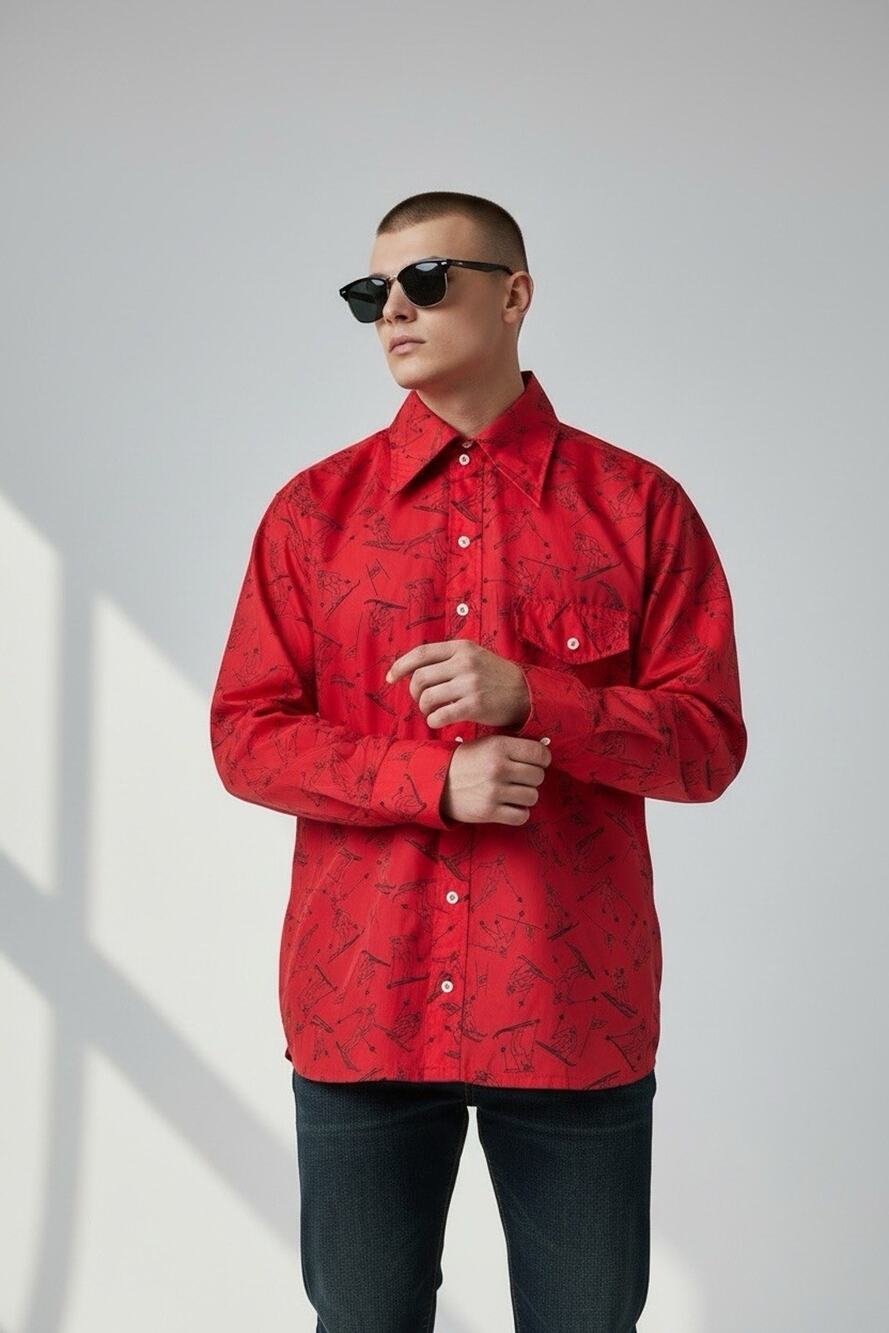 Skyr Scandia Trading Men's Nylon Red Shirt Ski Size S Vintage Made in USA